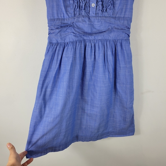 Lilly Pulitzer Essie Chambray Ruffle Sleeveless Button Up Sheath Shirt Dress - Picture 6 of 15
